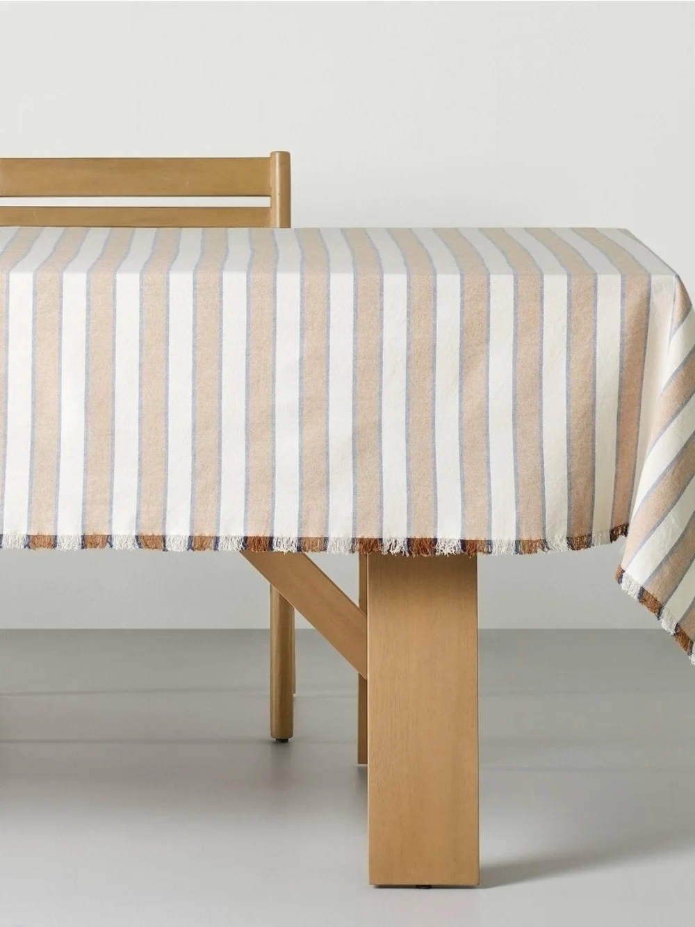 New Striped OBLONG Tablecloth, Hearth & Hand 100% Cotton ,OEKO TEX.